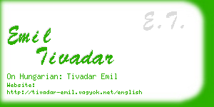 emil tivadar business card